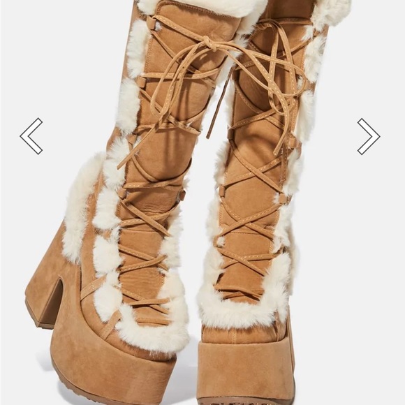 Demonia Shoes - Demonia tan boots knee high NWOT